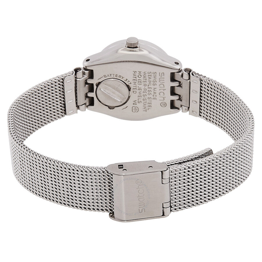 Swatch Meche Rose Quartz Crystal Silver Dial Ladies Watch YSS319M - The Watches Men & Co #3