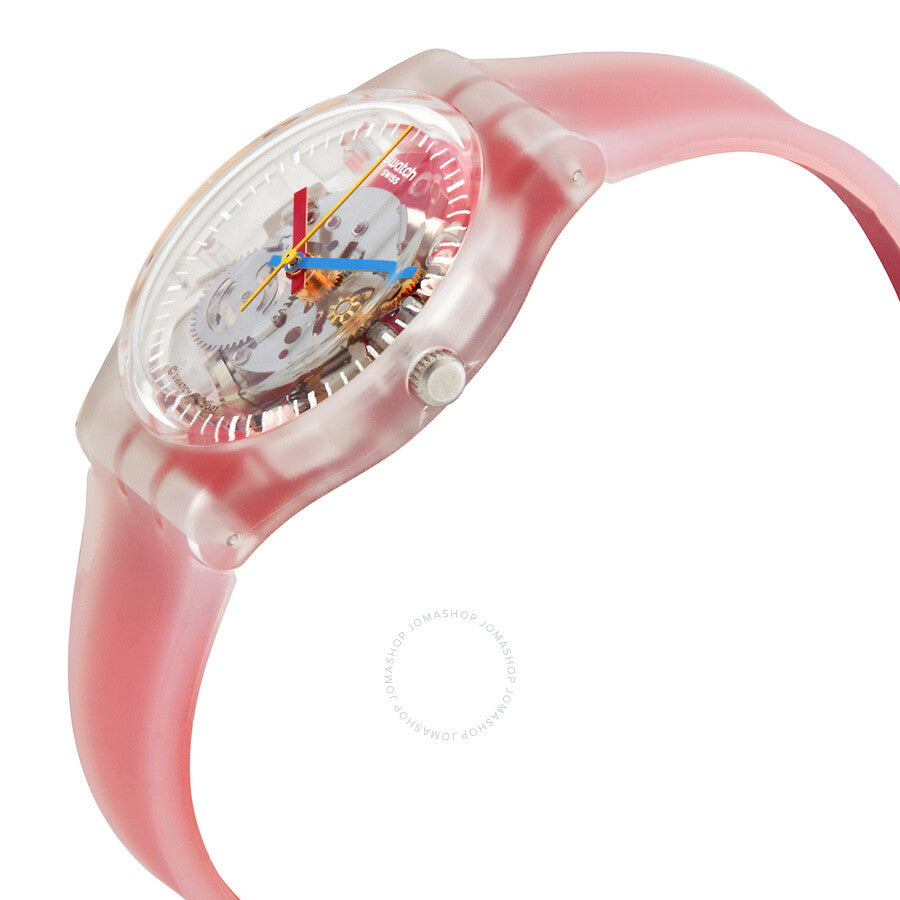Swatch Monthly Drops Clearly Red Striped Quartz Unisex Watch GE292 - Dawson Watches #2