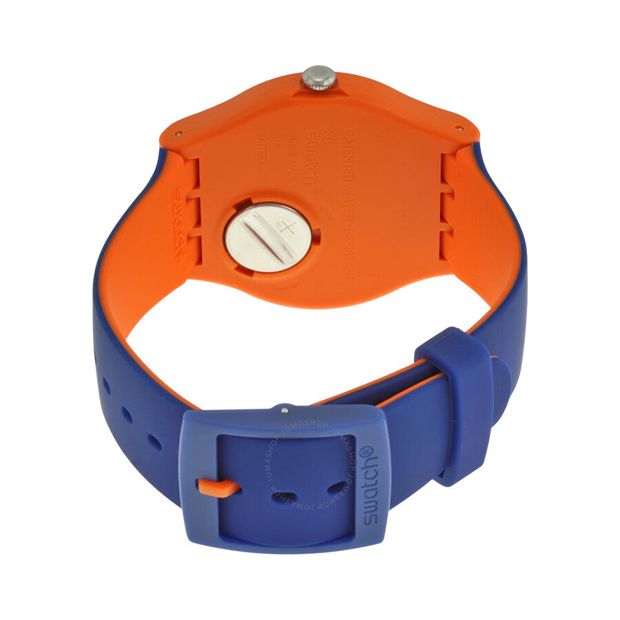 Swatch Myrtil-Tech Solid Blue and Orange Skeleton Dial Blue Silicone Unisex Watch SUOO102 - Dawson Watches #3