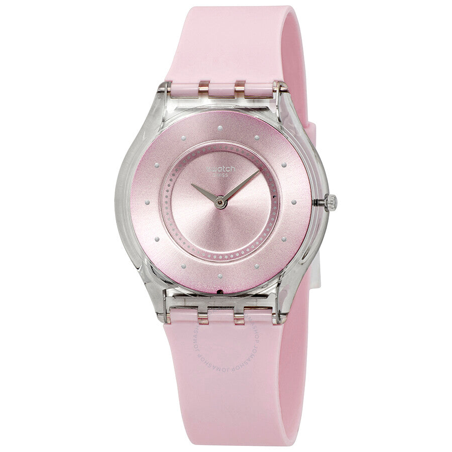Swatch Pink Pastel Pink Dial Pink Rubber Ladies Watch SFE111 - Dawson Watches