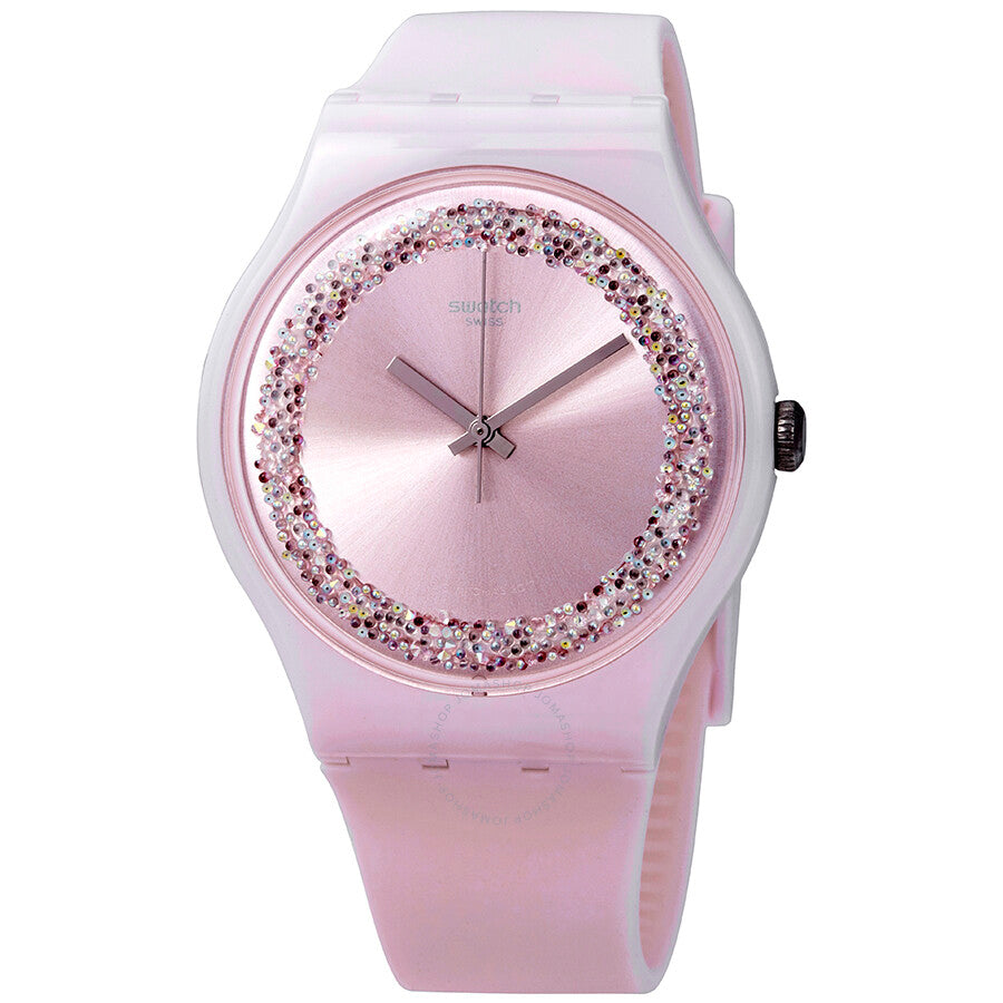 Swatch Pinksparkles Light Pink / Crystal Dial Men's Watch SUOP110 - Dawson Watches