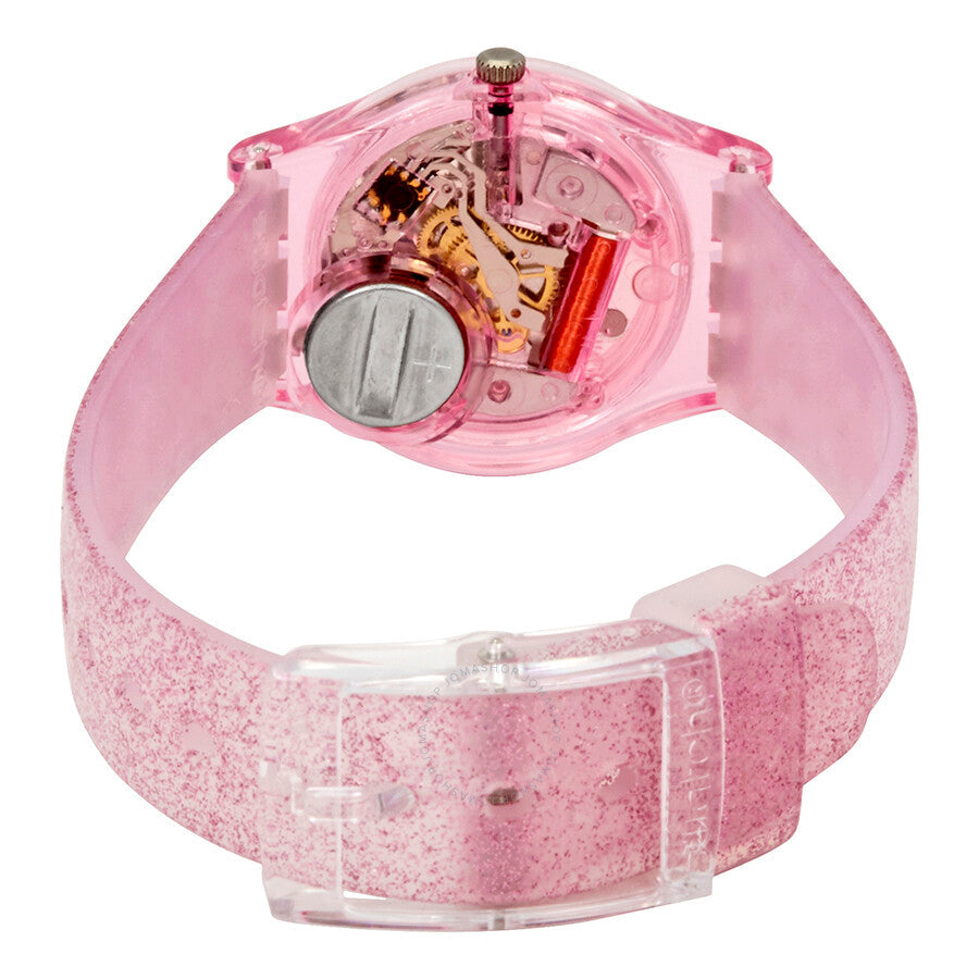 Swatch Rose Glistar Grey Dial Pink Glitter Silicone Leadies Watch LP132C - Dawson Watches #3