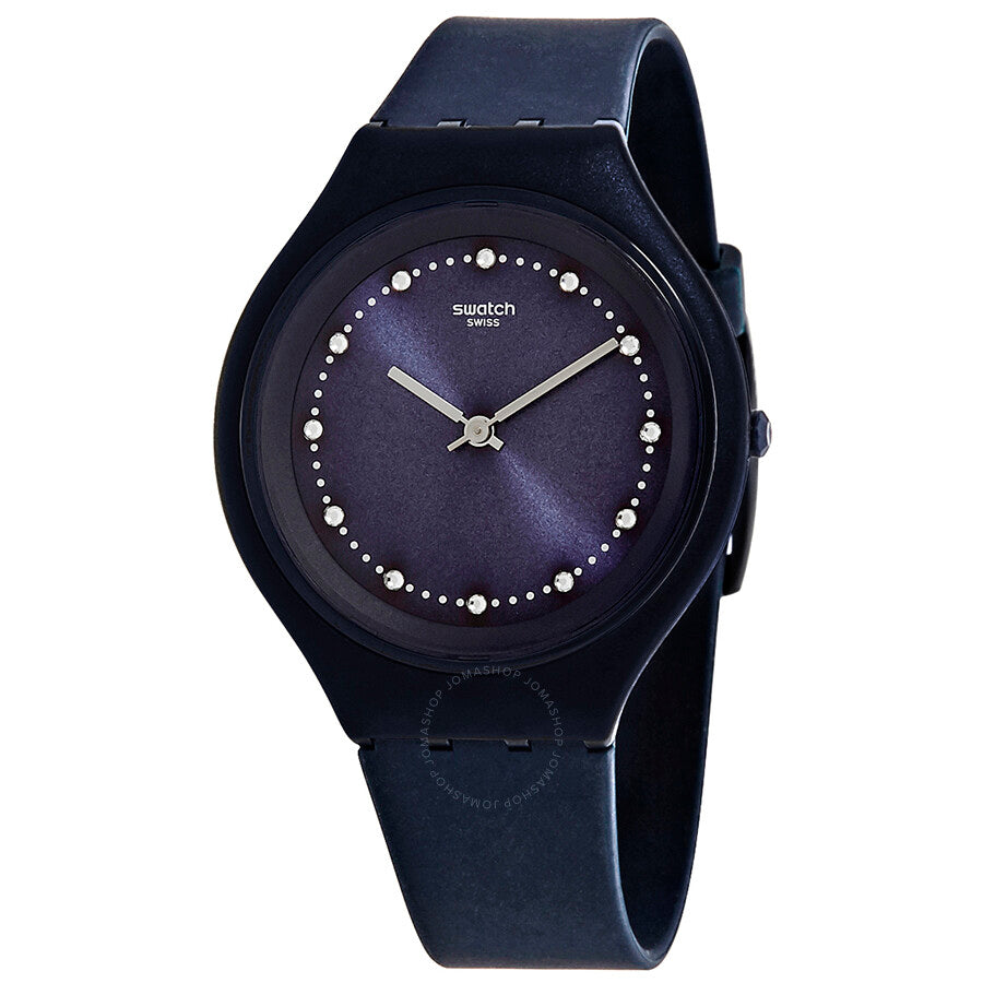 Swatch Skinsparks Dark Blue Sun-brushed Dial Unisex Watch SVUN100 - The Watches Men & Co