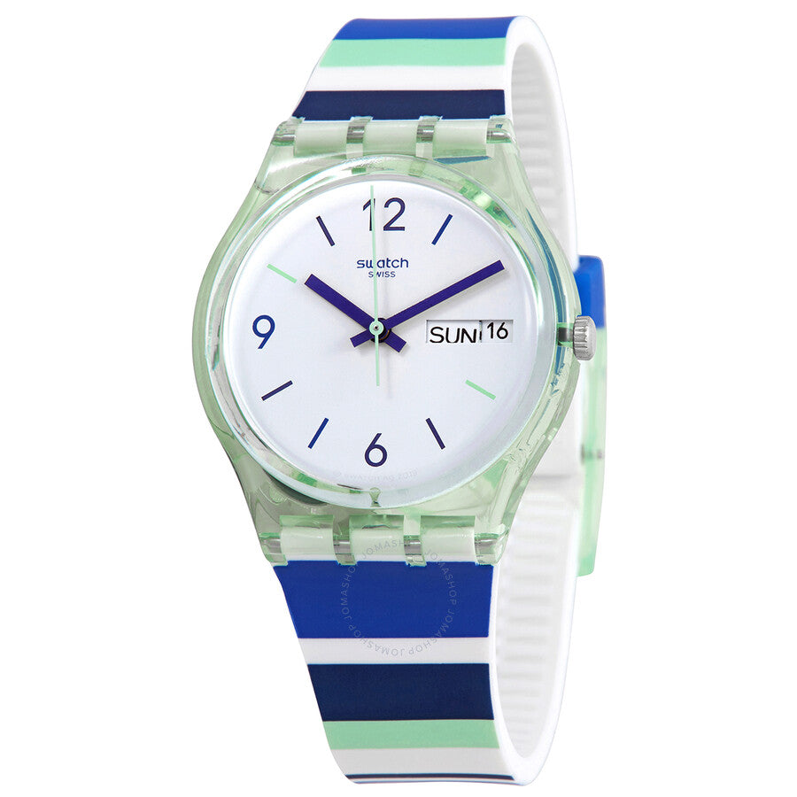 Swatch Sky Zebra Quartz White Dial Watch GG711 - Dawson Watches