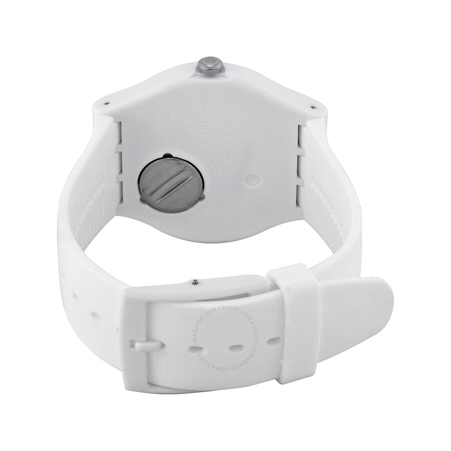 Swatch White Lacquered White Silicone Unisex Watch SUOW100 - Dawson Watches #3