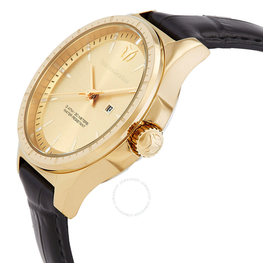 Technomarine MoonSun Date Quartz Gold Dial Ladies Watch TM-822045 - Dawson Watches #2