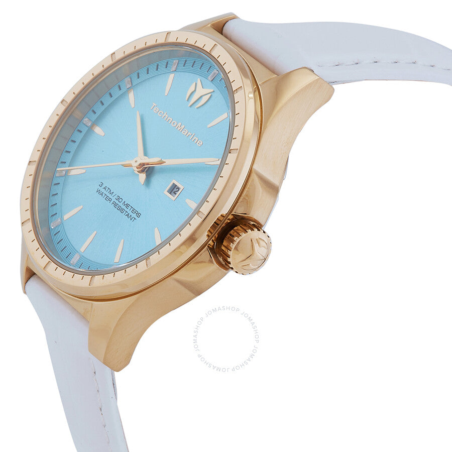 Technomarine MoonSun Date Quartz Light Blue Dial Dial Ladies Watch TM-822046 - The Watches Men & Co #2