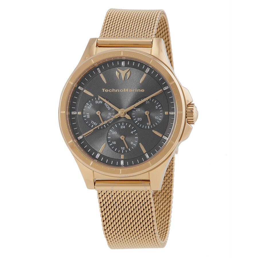 Technomarine MoonSun Date-Day Quartz Charcoal Dial Ladies Watch TM-822052 - Dawson Watches