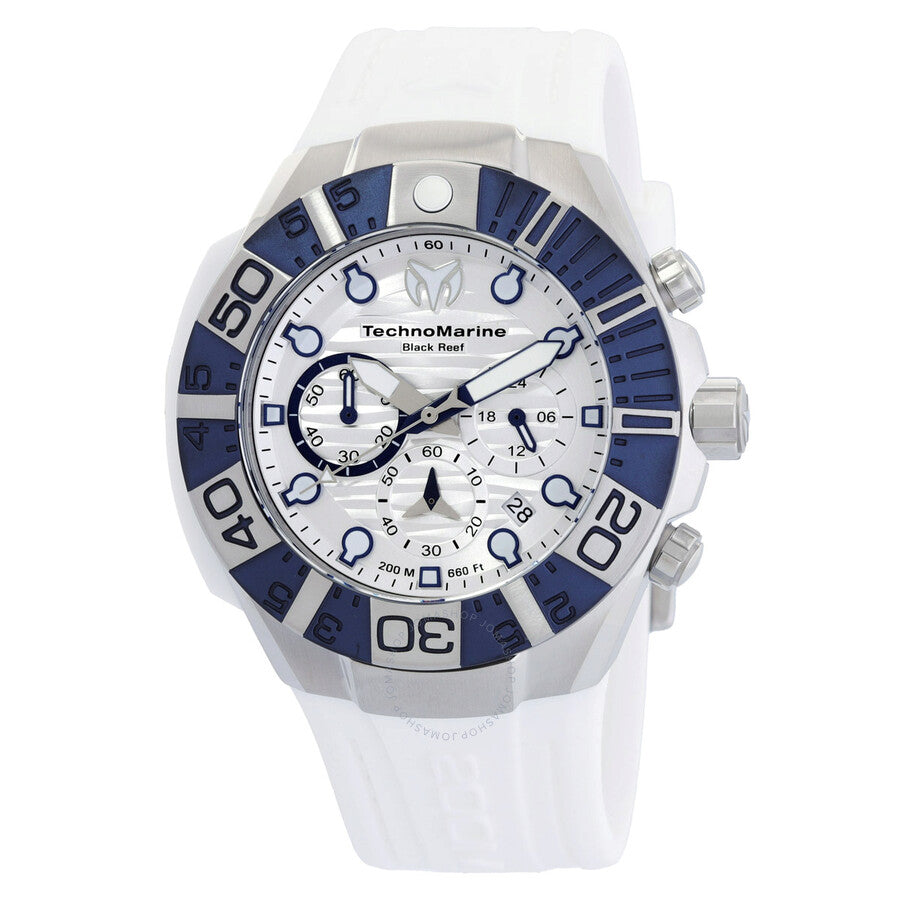 Technomarine Reef Black Chronograph GMT Quartz White Dial Men's Watch TM-523013 - The Watches Men & Co