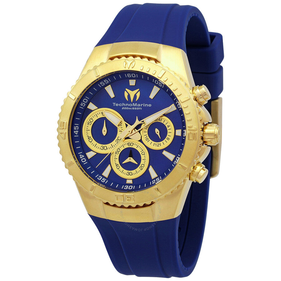 TechnoMarine Sea Manta Chronograph GMT Quartz Blue Dial Unisex Watch TM-220079 - Dawson Watches