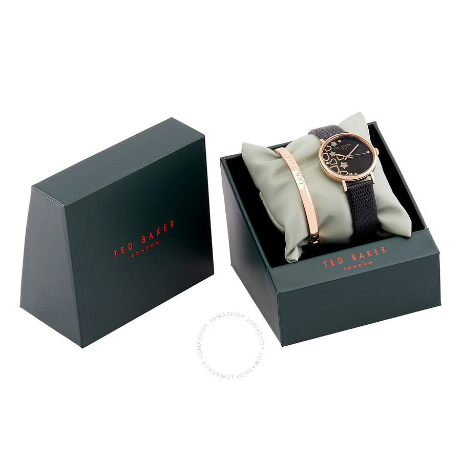 Ted Baker Phylipa Hearts & Stars Quartz Black Dial Watch and Bracelet Set BKGFW22139I - Dawson Watches #4