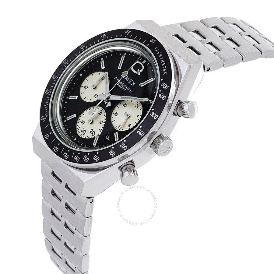 Timex Q Chronograph Quartz Black Dial Men's Watch TW2V42600 - The Watches Men & Co #2