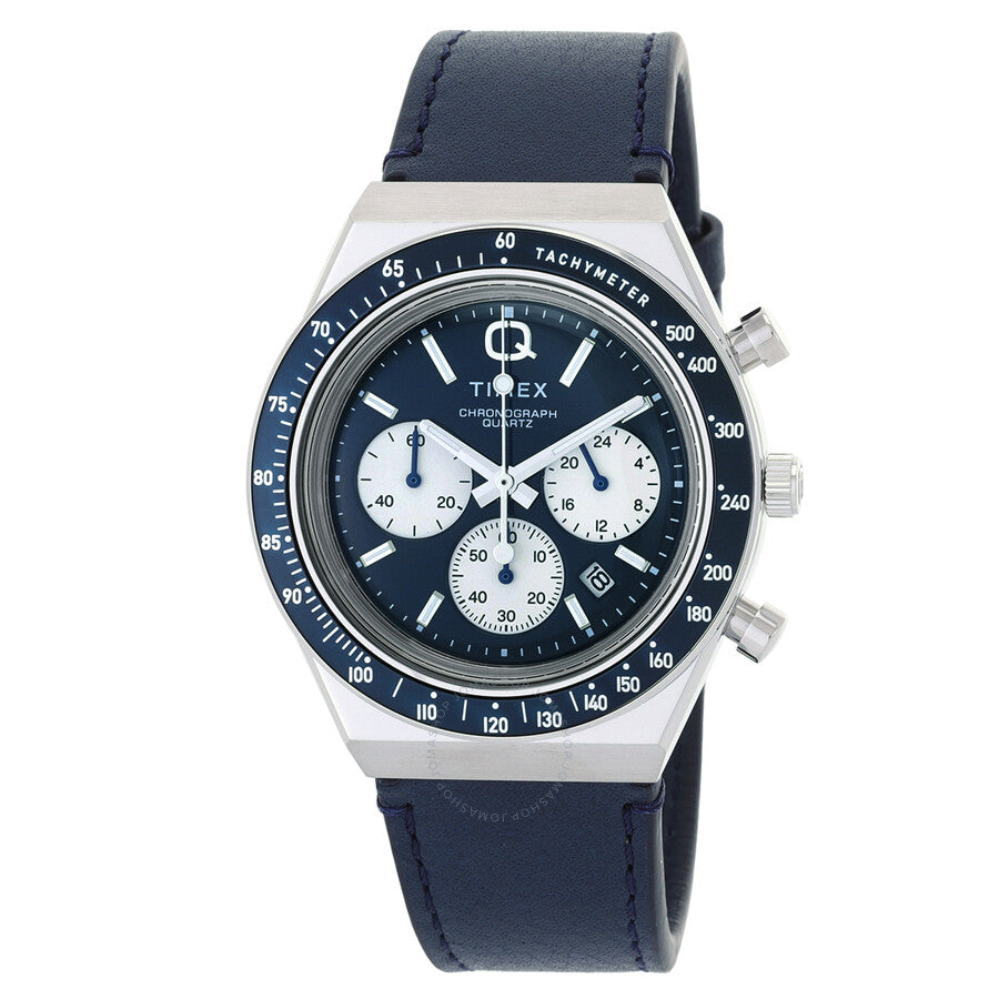 Timex Q Timex Chronograph Quartz Blue Dial Men's Watch TW2W51700 - The Watches Men & Co