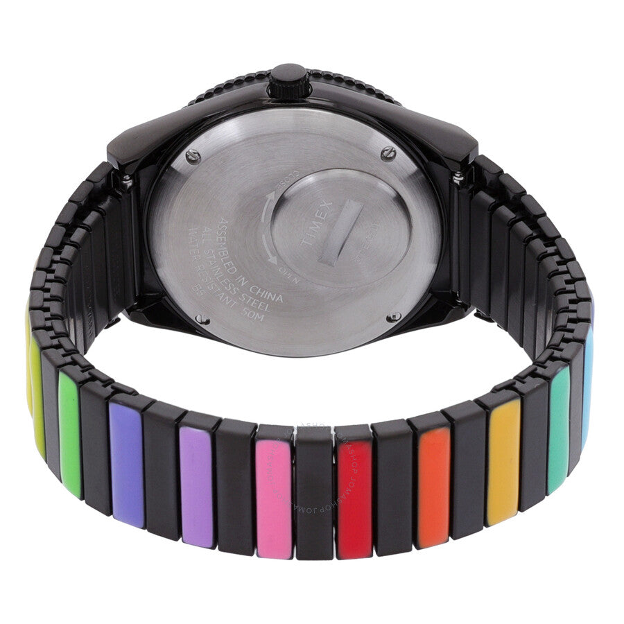 Timex Q Rainbow Quartz Black Dial Expansion Band Ladies Watch TW2V65900 - Dawson Watches #3