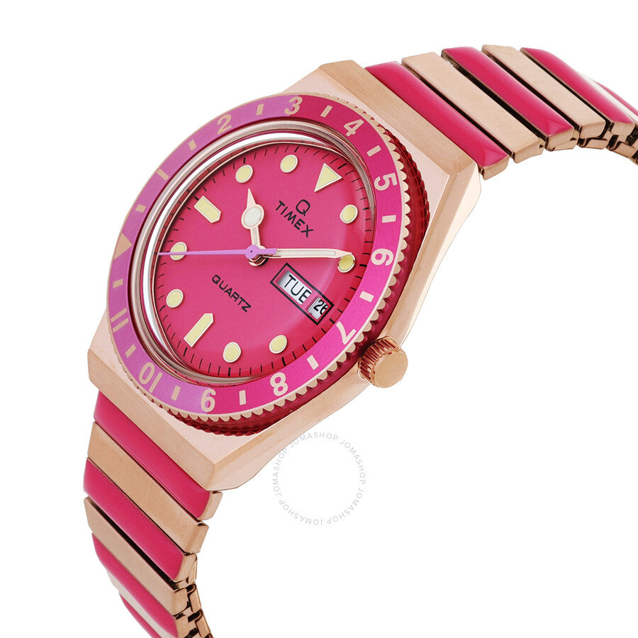 Timex Q Timex Quartz Pink Dial Expansion Band Ladies Watch TW2W41000 - Dawson Watches #2