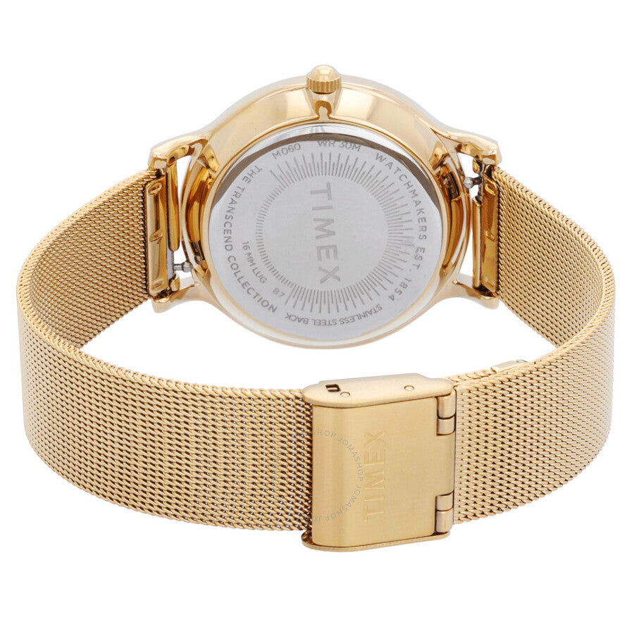 Timex Transcend Quartz Crystal Gold Dial Ladies Watch TW2W19300 - Dawson Watches #3