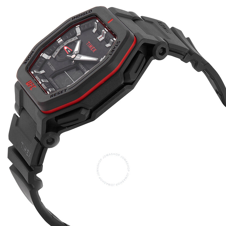 Timex UFC Colossus Alarm World Time Quartz Analog-Digital Black Dial Men's Watch TW2V55200 - Dawson Watches #2