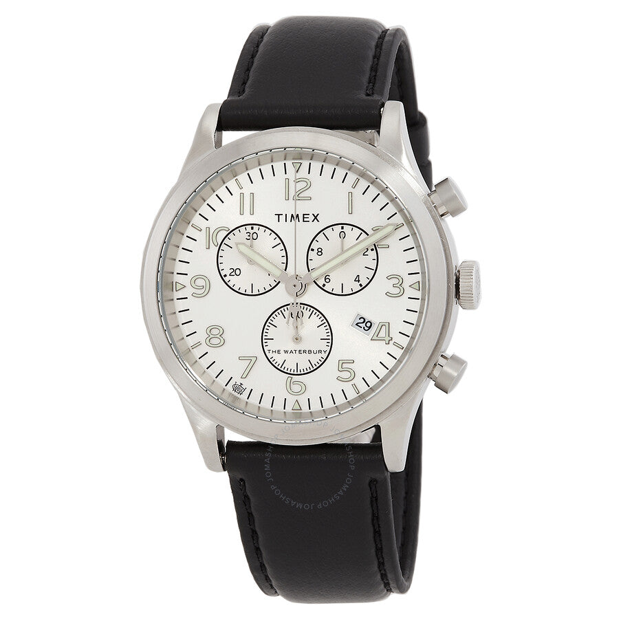Timex Waterbury Traditional Chronograph Quartz Silver Dial Men's Watch TW2W48100 - The Watches Men & Co