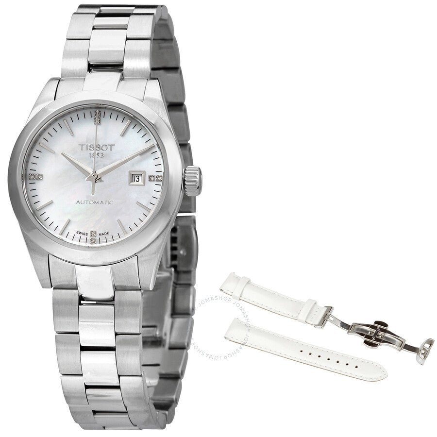 Tissot Automatic Diamond White Mother of Pearl Dial Ladies Watch T132.007.11.116.00 - Dawson Watches