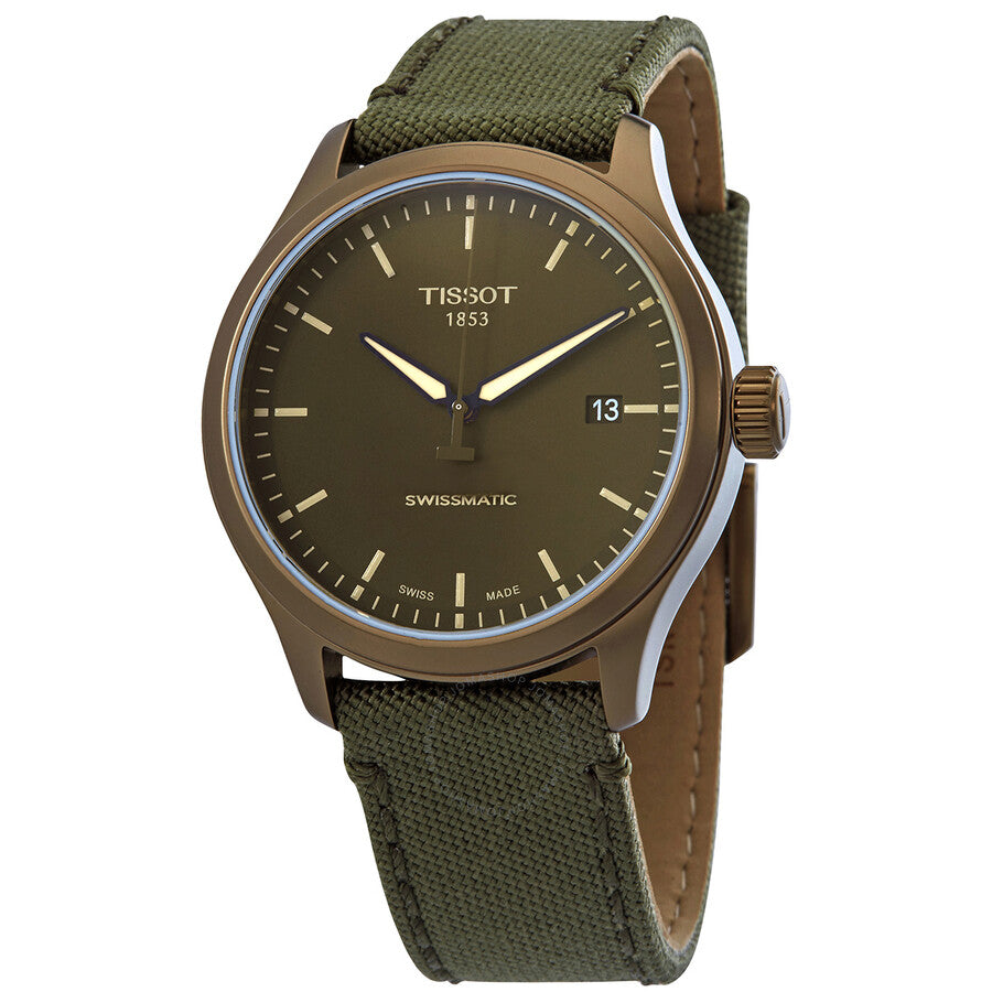 Tissot Automatic Kaki Dial Khaki Textile Men's Watch T1164073709100 - Dawson Watches