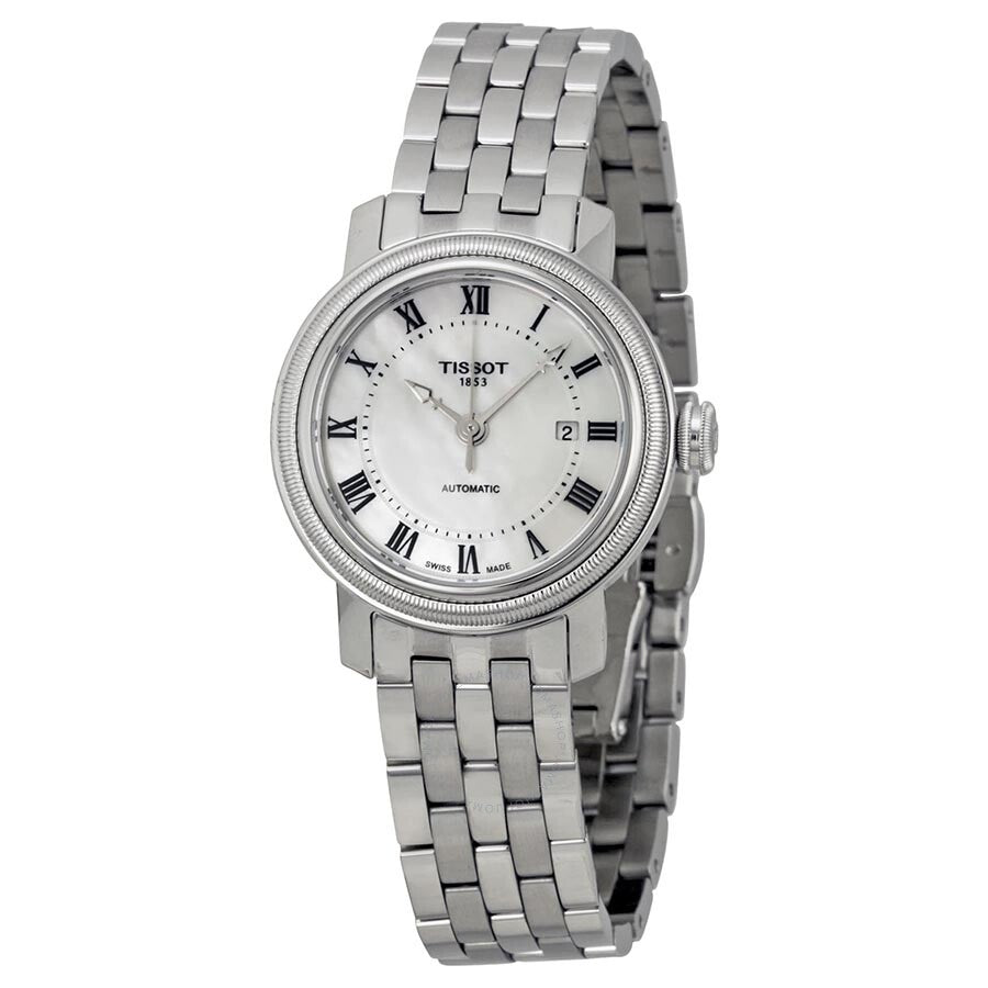 Tissot Bridgeport Automatic Mother of Pearl Dial Ladies Watch T0970071111300 - Dawson Watches