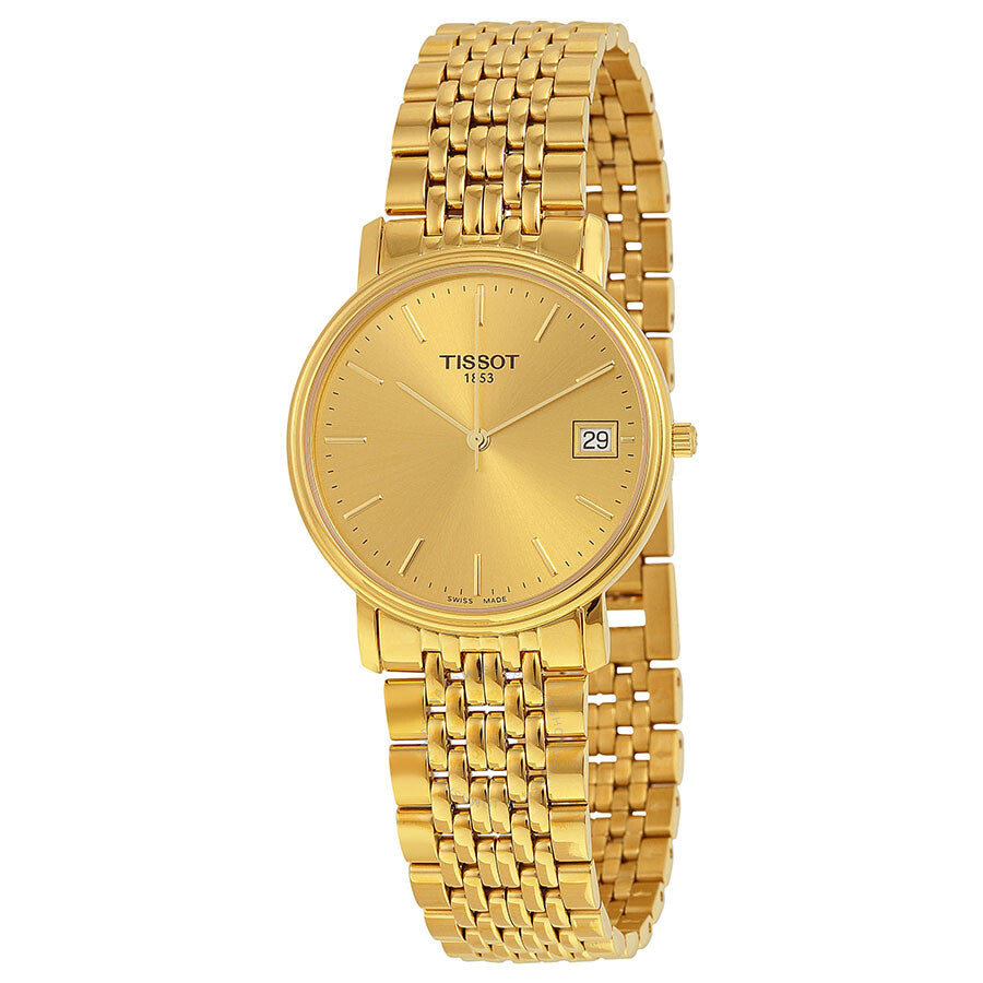 Tissot Classic Desire Champagne Dial Gold-tone Ladies Watch T52548121 - Dawson Watches