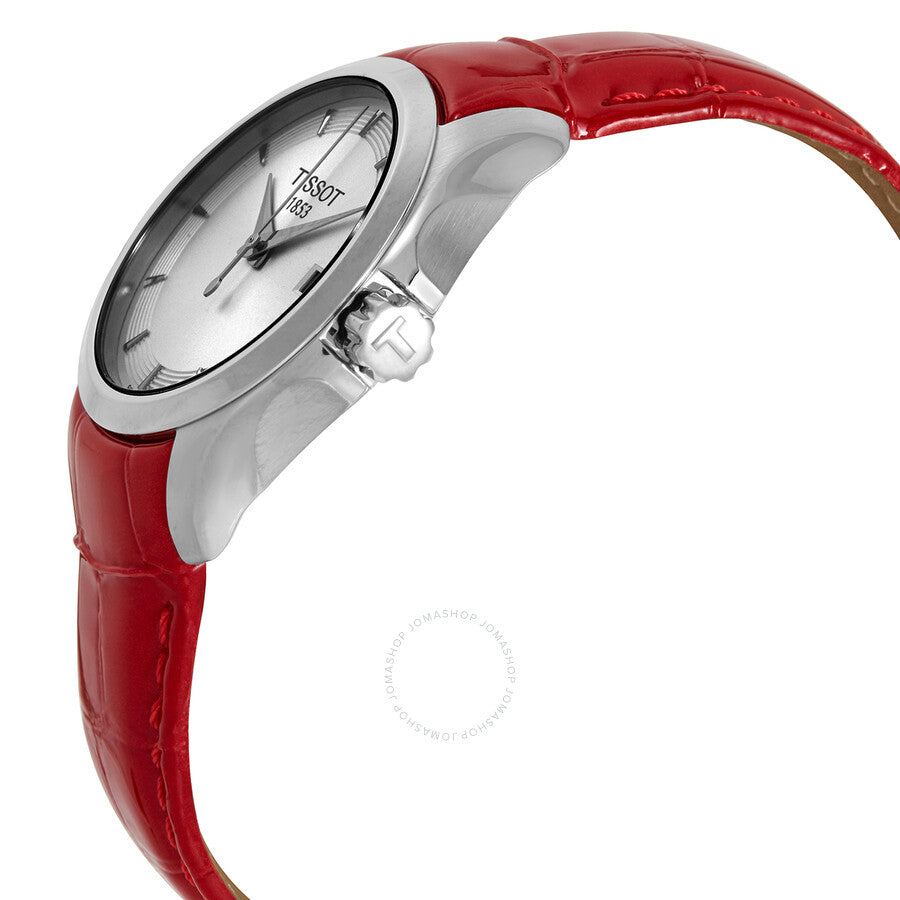 Tissot Couturier Quartz Silver Dial Red Leather Ladies Watch T035.210.16.031.01 - Dawson Watches #2