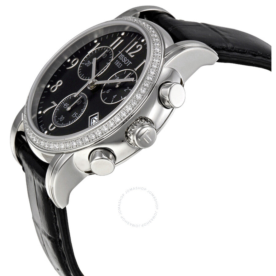 Tissot Dressport Chronograph Black Leather Ladies Watch T0502171605201 - Dawson Watches #2