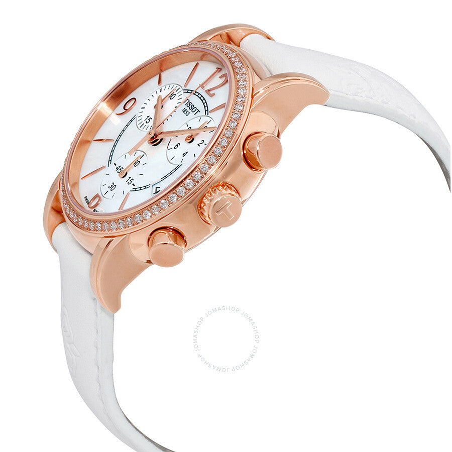 Tissot Dressport White Mother of Pearl Dial White Leather Ladies Watch T0502176711701 - Dawson Watches #2