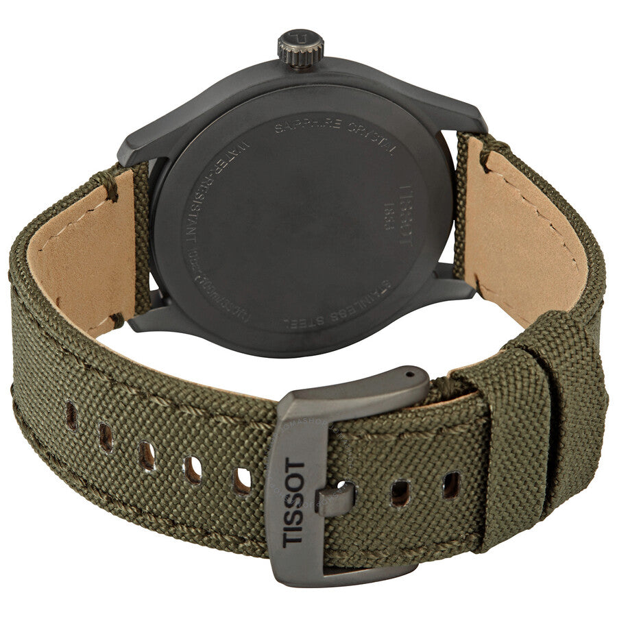 Tissot Gent XL Quartz Beige Dial Olive Green Fabric Men's Watch T116.410.37.267.00 - Dawson Watches #3