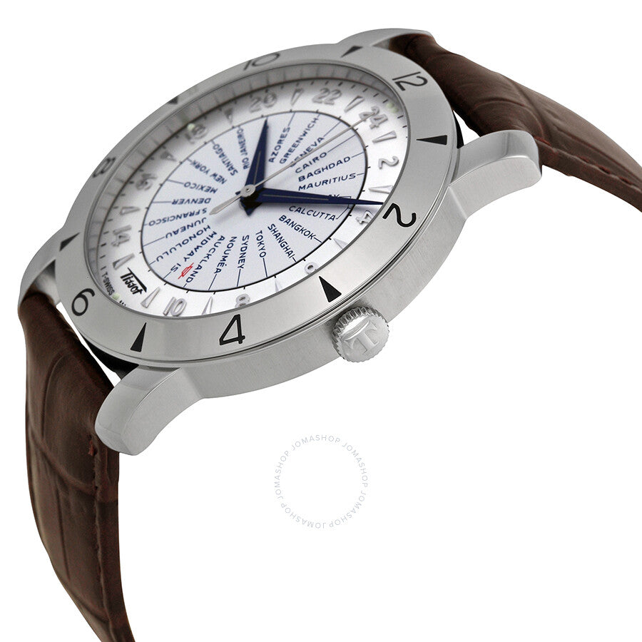 Tissot Heritage Navigator Silver Dial Brown Leather Men's Watch T0786411603700 - Dawson Watches #2