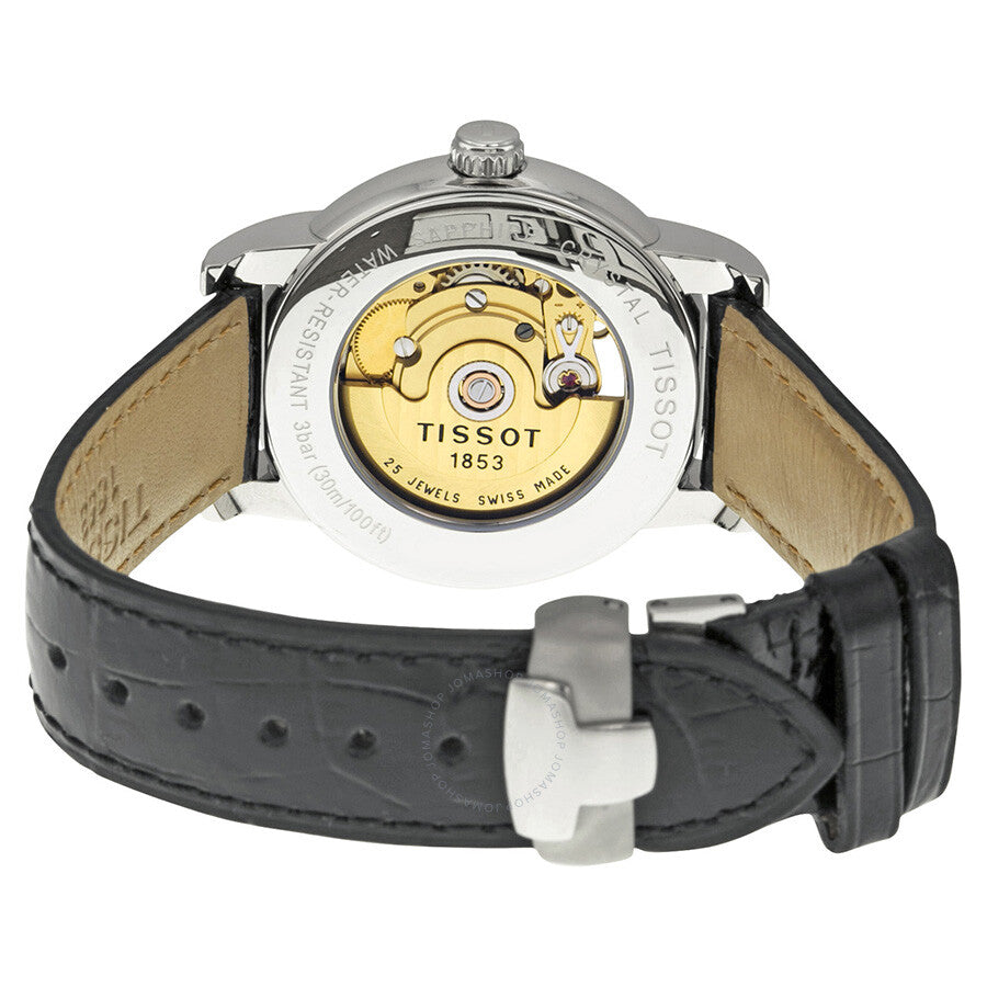 Tissot Lady Heart Silver Dial Automatic Black Leather Ladies Watch T050.207.16.033.00 - Dawson Watches #3