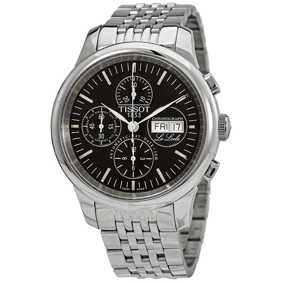 Tissot Le Locle Black Dial Automatic Men's Chronograph Watch T41.1.387.51 - Dawson Watches
