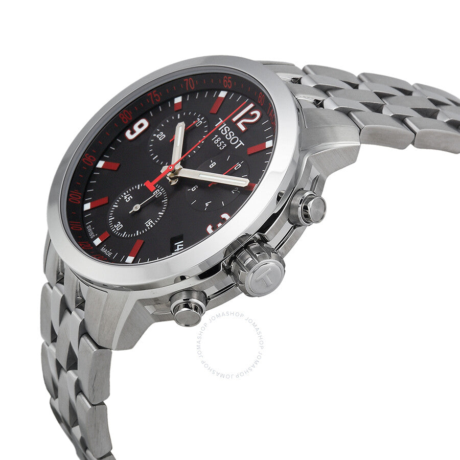 Tissot PRC 200 Chronograph Black Dial Stainless Steel Men's Watch T0554171105701 - Dawson Watches #2