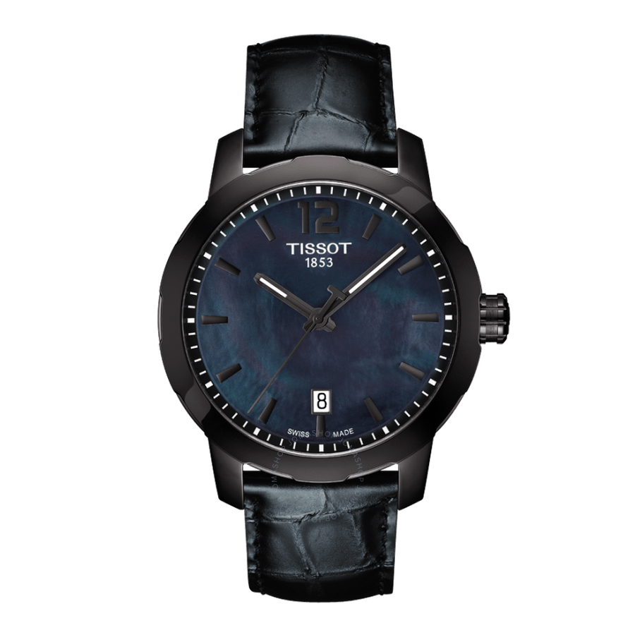 Tissot Quickster Black Mother of Pearl Dial Anthracite Leather Unisex Watch T0954103612700 - Dawson Watches