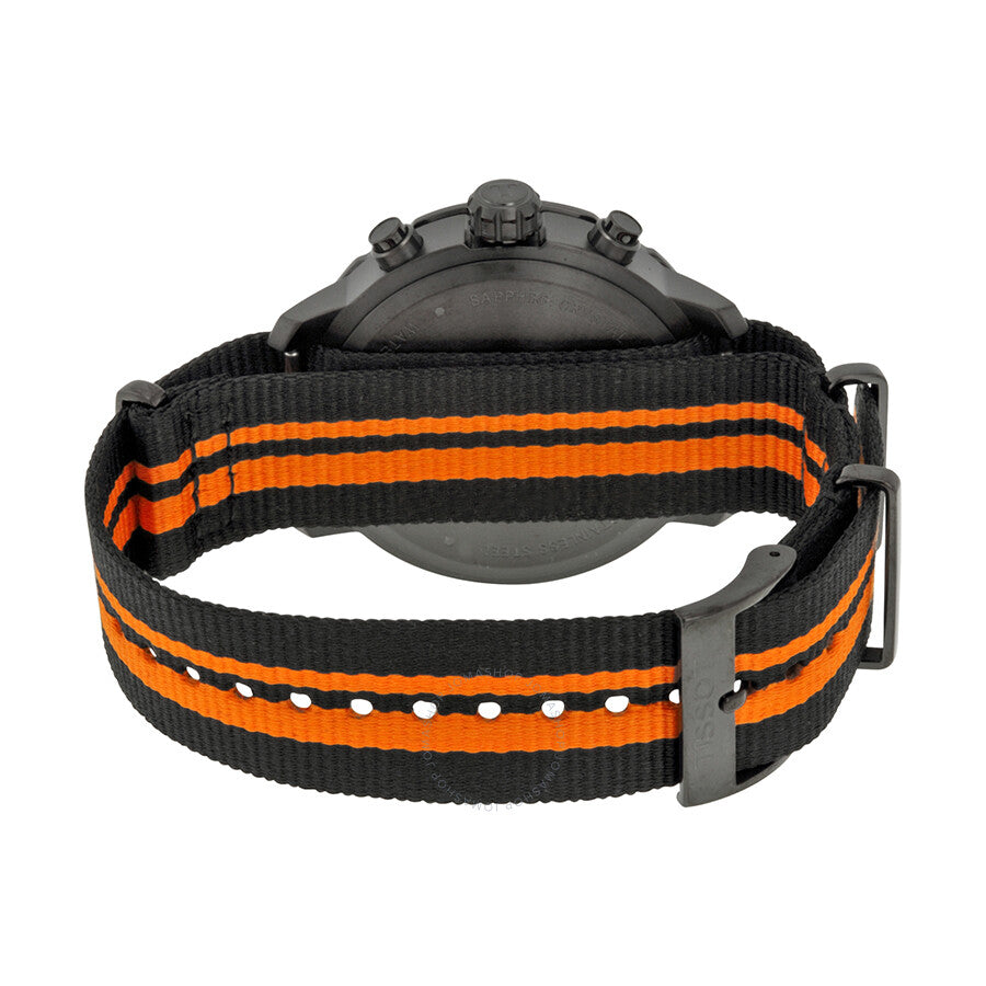 Tissot Quickster Chronograph Black Dial Black and Orange Synthetic Nylon Men's Sports Watch T0954173705700 - Dawson Watches #3