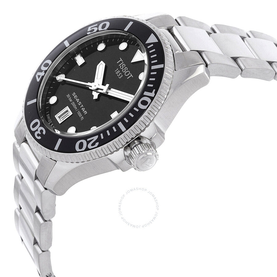 Tissot Seastar 1000 Quartz Black Dial Unisex Watch T1202101105100 - Dawson Watches #2
