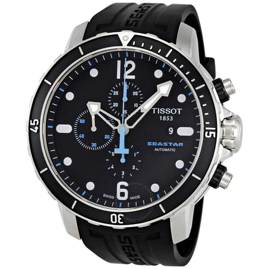 Tissot Seastar Chronograph Automatic Black Dial Men's Watch T0664271705700 - Dawson Watches