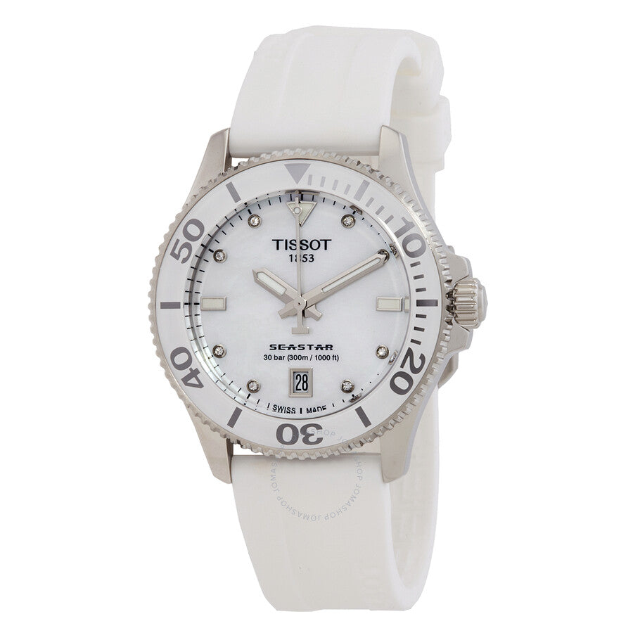 Tissot Seastar Quartz Diamond White Mother of Pearl Dial Unisex Watch T120.210.17.116.00 - Dawson Watches