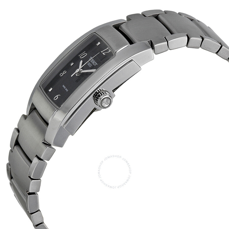 Tissot T10 Black Dial Matte Stainless Steel Ladies Watch T073.310.11.057.01 - Dawson Watches #2