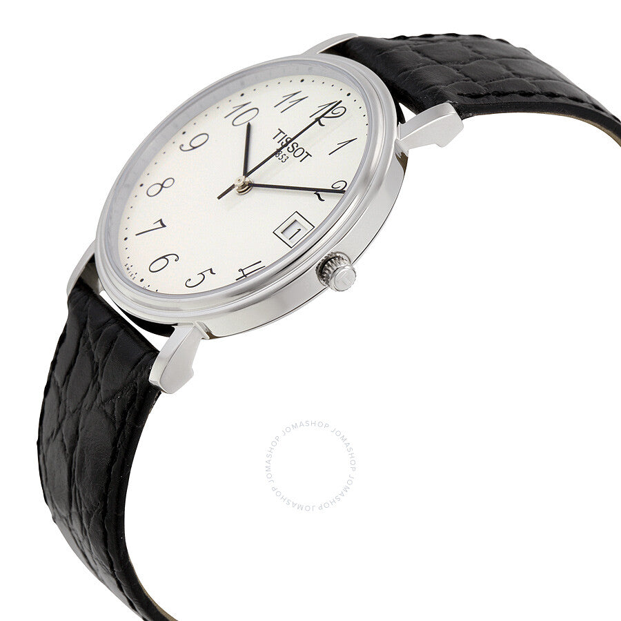 Tissot T-Classic White Dial Black Leather Men's Watch T52.1.421.12 - Dawson Watches #2