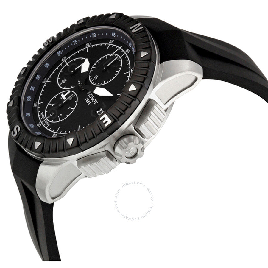 Tissot T-Navigator Automatic Chronograph Black Dial Stainless Steel Men's Watch T0624271705700 - Dawson Watches #2