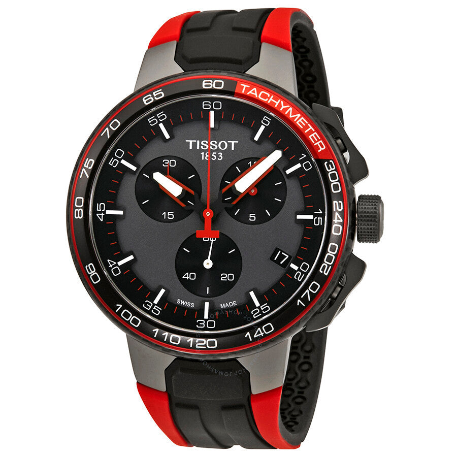 Tissot T-Race Chronograph Black Dial Red Silicone Men's Watch T111.417.37.441.01 - Dawson Watches