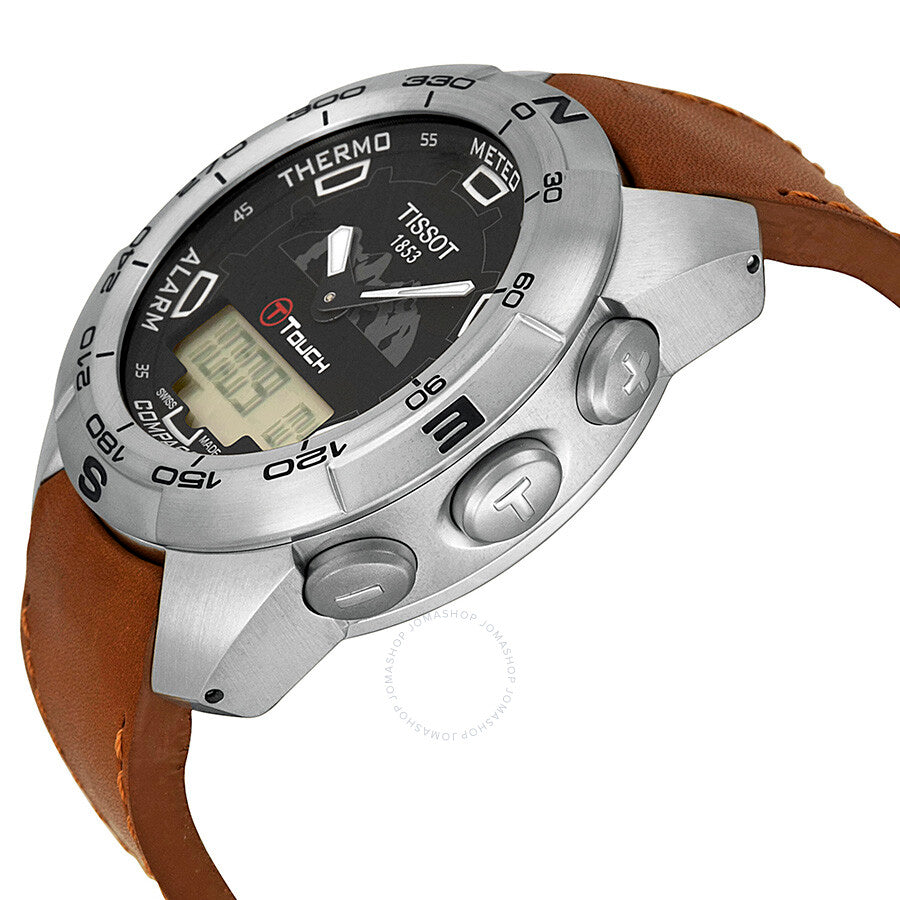 Tissot T-Touch Black Dial Tan Leather Men's Watch T013.420.16.051.10 - Dawson Watches #2