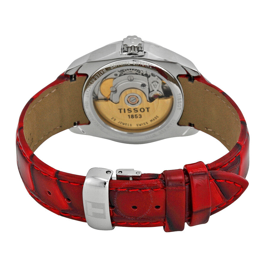 Tissot Couturier White Dial Red Leather Ladies Watch T035.207.16.011.01 - Dawson Watches #3