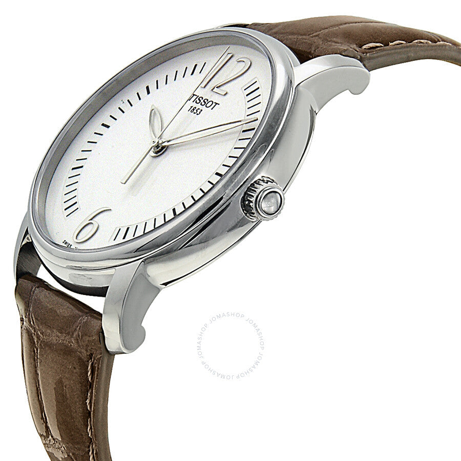 Tissot T-Trend Lady Round Silver Dial Beige Leather Ladies Watch T0522101603701 - Dawson Watches #2