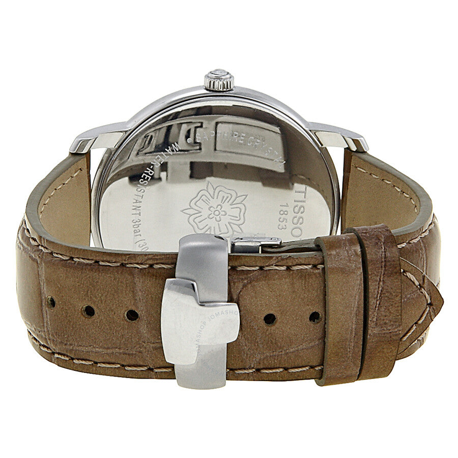 Tissot T-Trend Lady Round Silver Dial Beige Leather Ladies Watch T0522101603701 - Dawson Watches #3