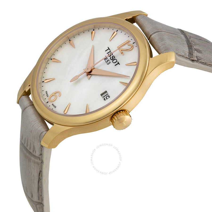 Tissot T-Trend Tradition Mother of Peal Grey Leather Ladies Watch T0632103711700 - Dawson Watches #2