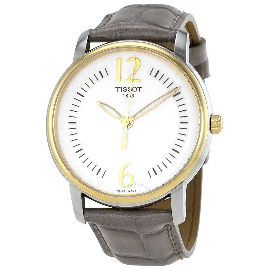 Tissot T-Trend White Dial Gray Leather Ladies Watch T052.210.26.037.00 - Dawson Watches