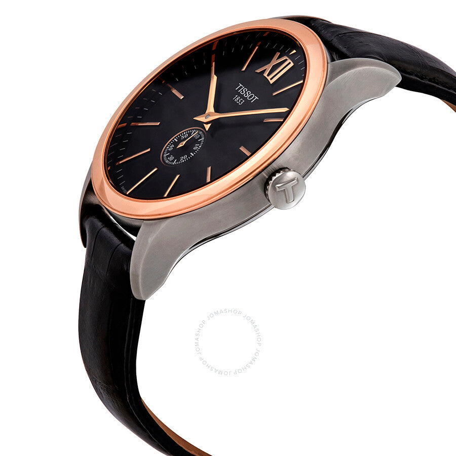 Tissot T-Gold Classic Black Dial Automatic Men's Leather Watch T912.428.46.058.00 - Dawson Watches #2
